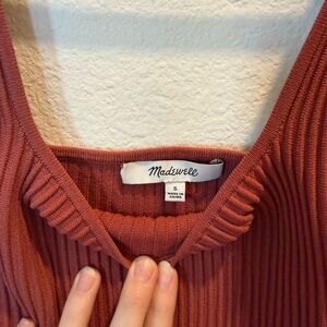Madewell Square-neck Ribbed Tank in rust